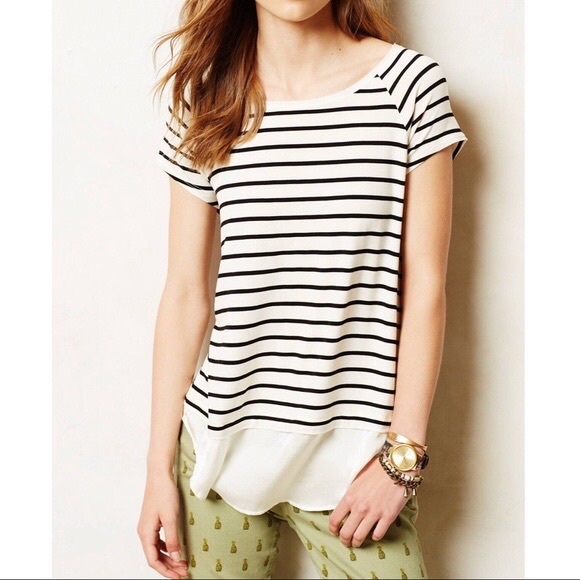 Anthropologie Tops - Anthropologie Sz M Bordeaux Strata Tee EUC